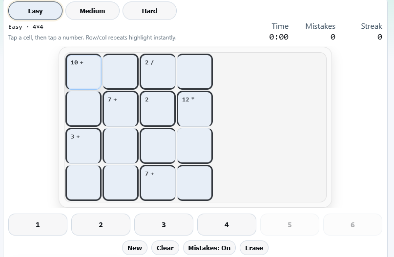 CalcudokuGlyph screenshot